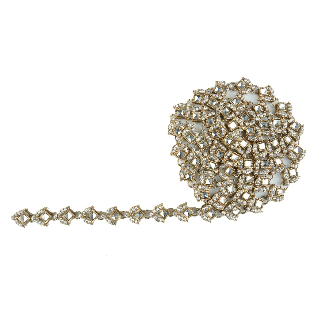 Gold Base Fancy Kundan Lace