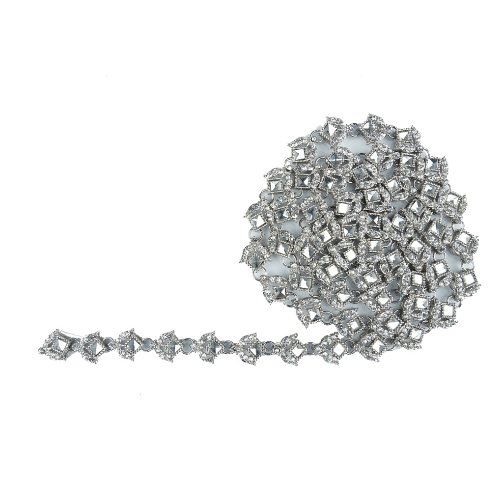 Silver Base Fancy Kundan Lace