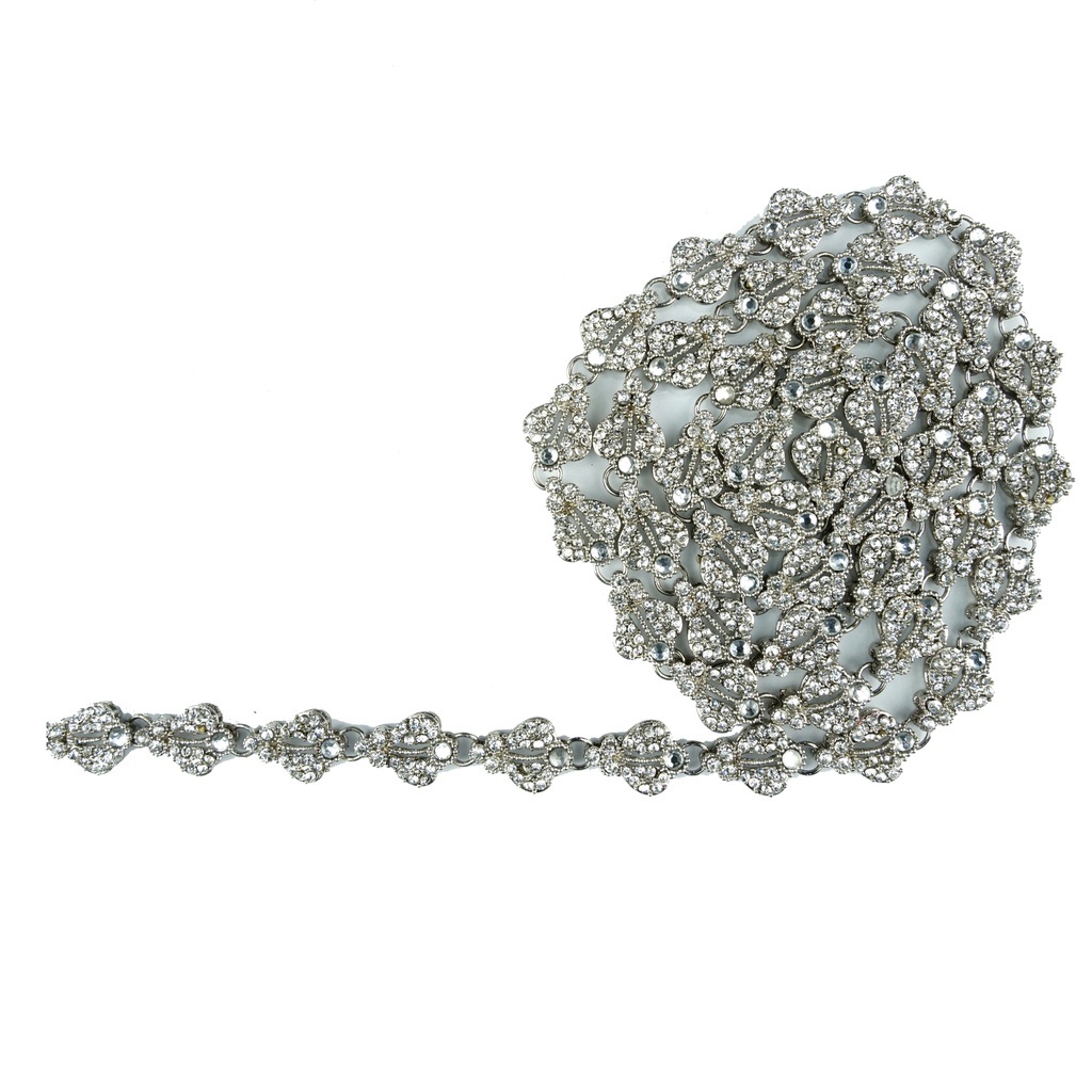 Silver Base Fancy Kundan Lace