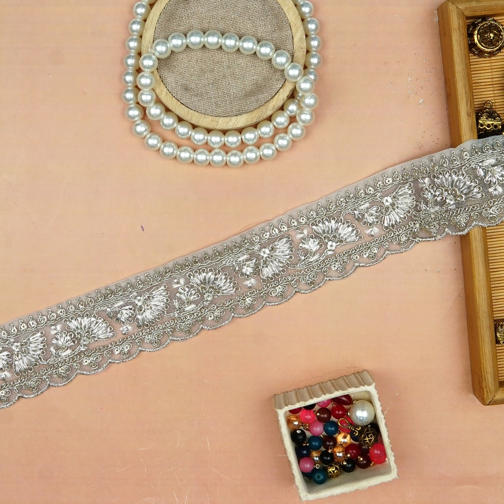 Fancy Metallic Yarn Sequence Lace