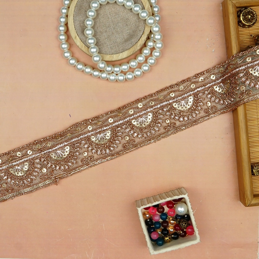 Fancy Metallic Yarn Sequence Lace