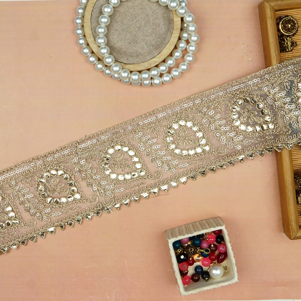 Fancy Metallic Yarn Sequence Lace