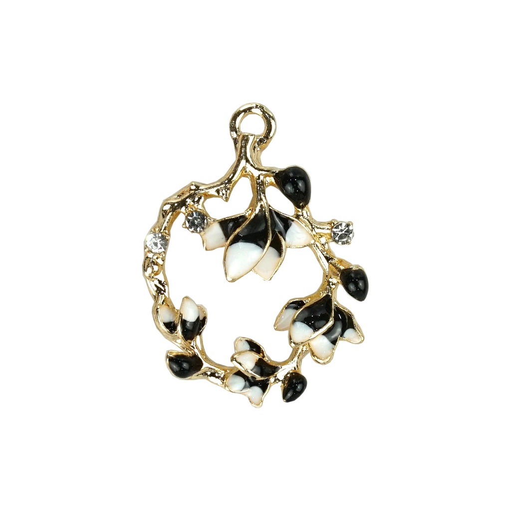 Floral Wreath with Stone Pendant