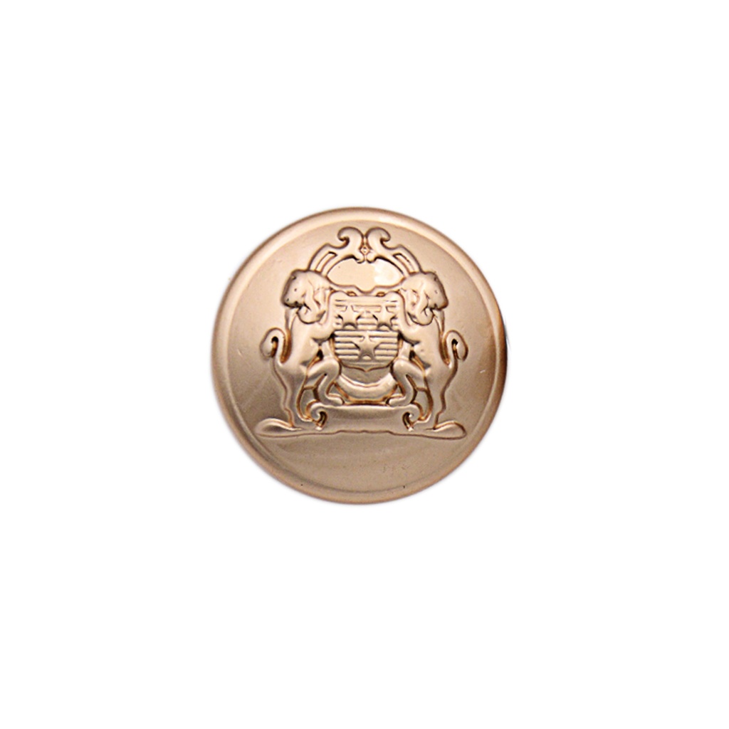 Vintage Royal Lion Shield Emblem Metal Suiting Button