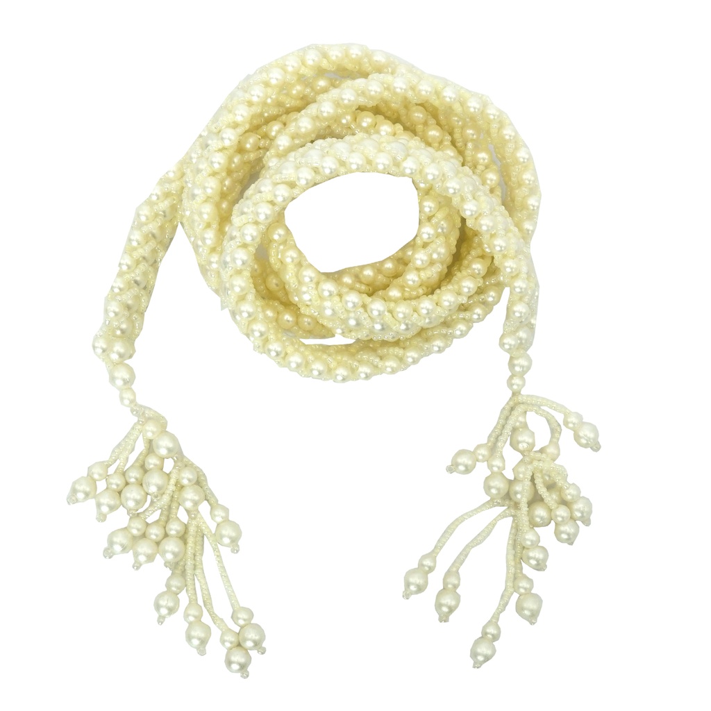 Fancy Belt With Pearl & Glass Beads
