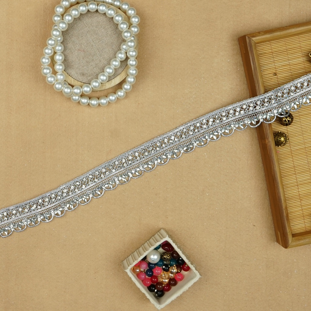 Fancy Kundan Crystal Gota Lace