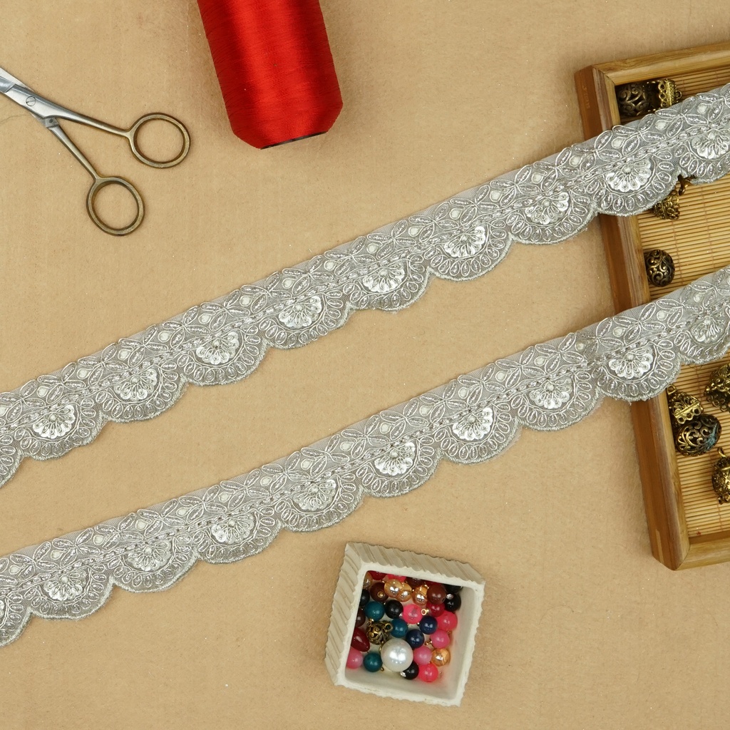 Fancy Metallic Yarn Sequence Lace