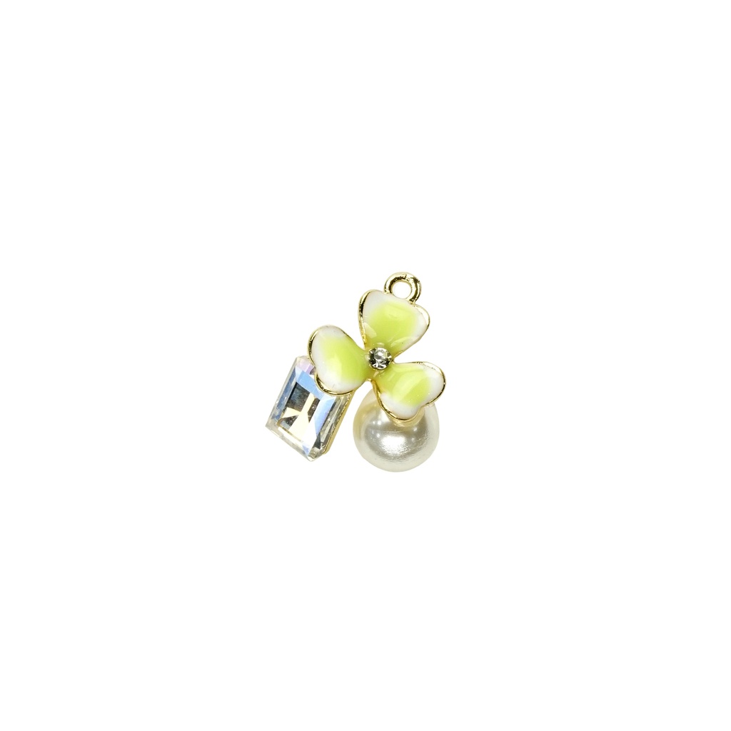Flower Pearl & Crystal Fancy Button