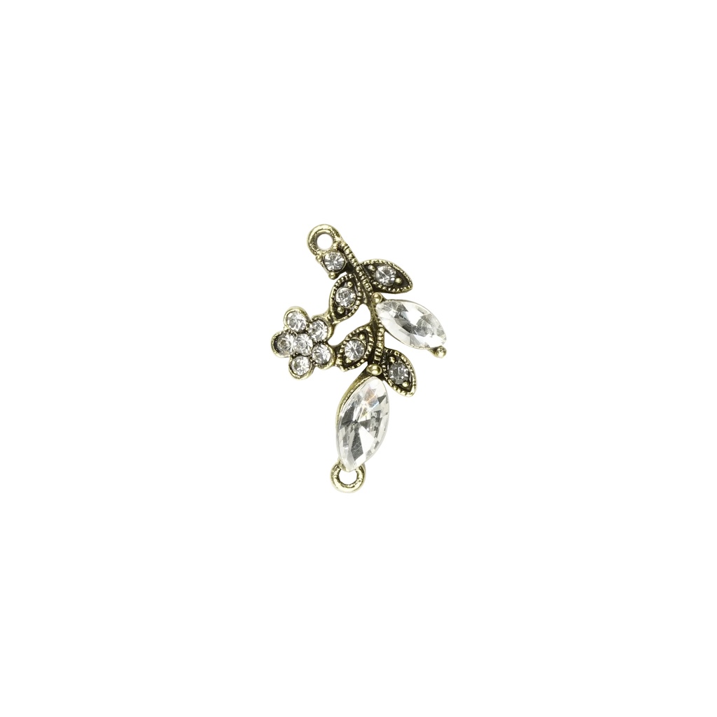 Double Hook Twig Leaf Flower Button