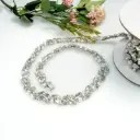 Silver Base Pearl Rhinestone Fancy Chain
