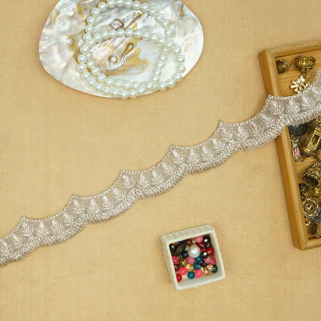 Fancy Metallic Yarn Net Lace