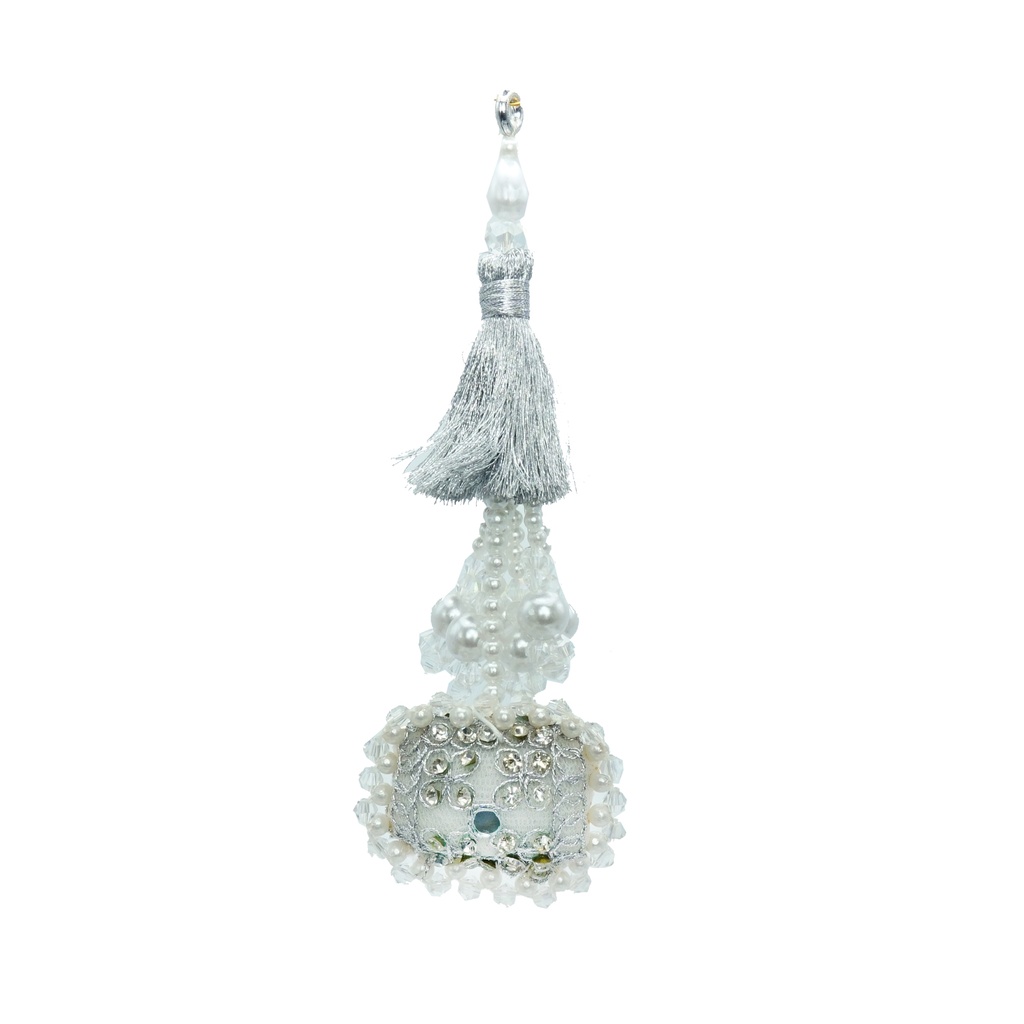 Metallic Yarn Crystal & Pearl Tassel