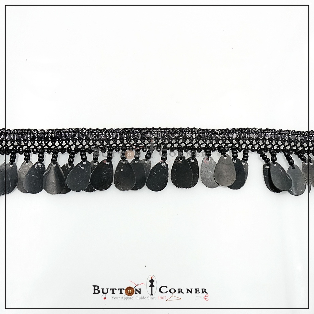 Metallic Yarn Glass Beads Hanging Lace