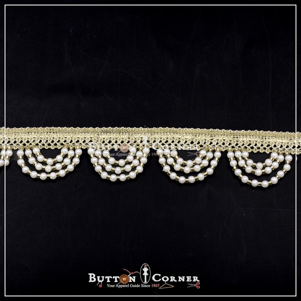 Scallop Glass Beads Hanging Lace