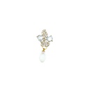 Fancy Crystal Kundan Button with Teardrop Hanging