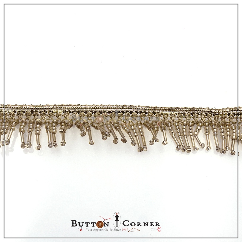 Metallic Yarn Glass Beads Hanging Lace