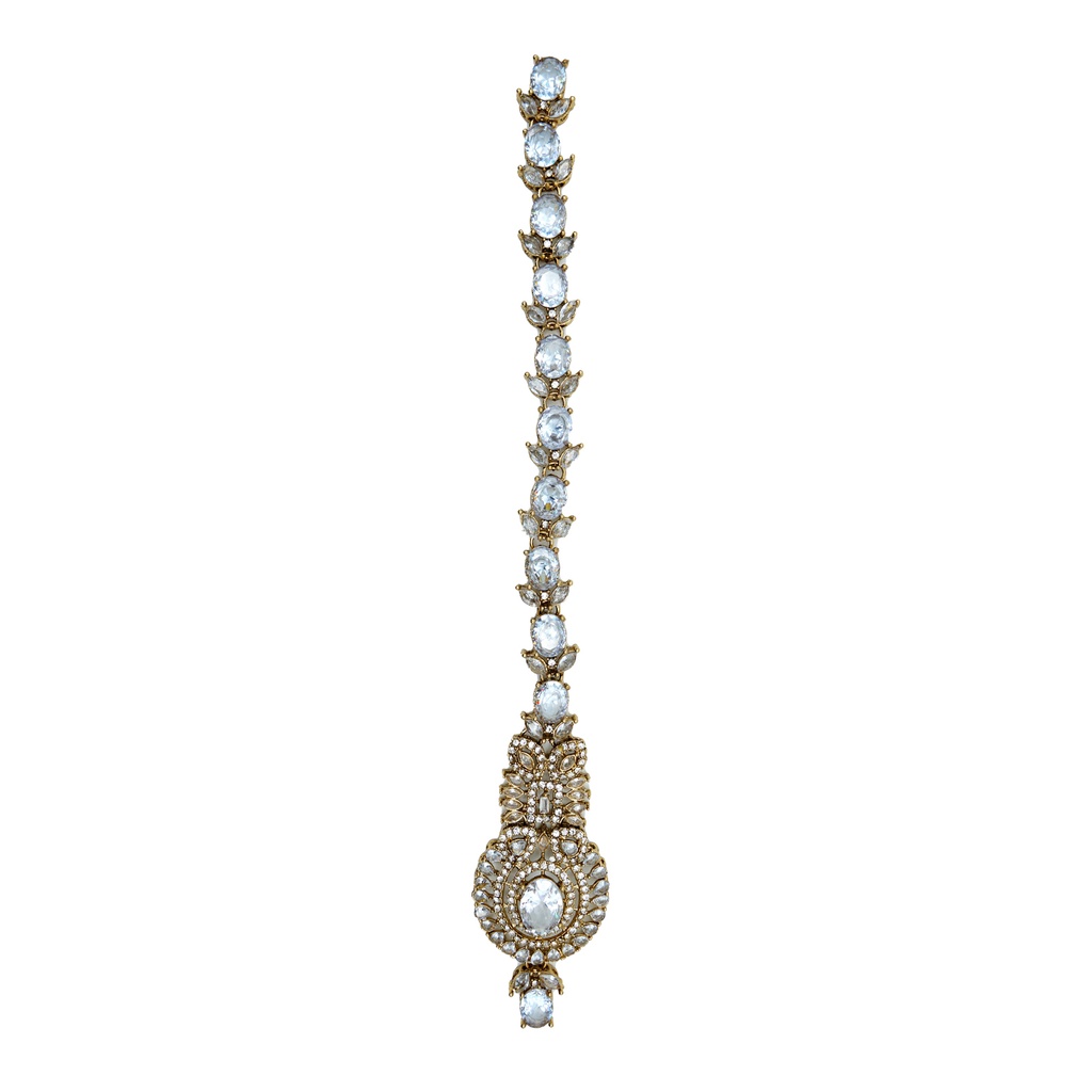 Gold Base Fancy Kundan Button Patti