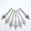 Silver Base Fancy Kundan Button Patti