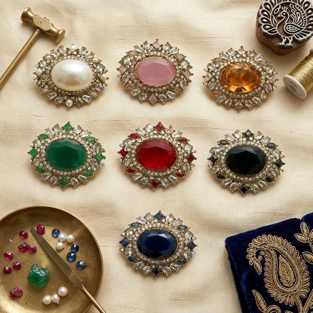 Fancy Kundan Button