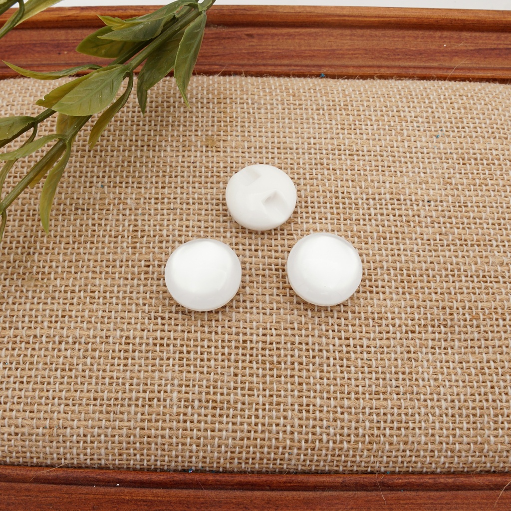 Flat Base White Tunnel Shank Sewing Button