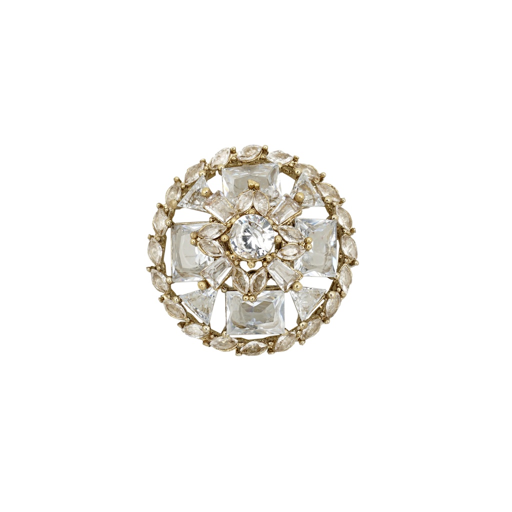 Gold Base Fancy Kundan Button