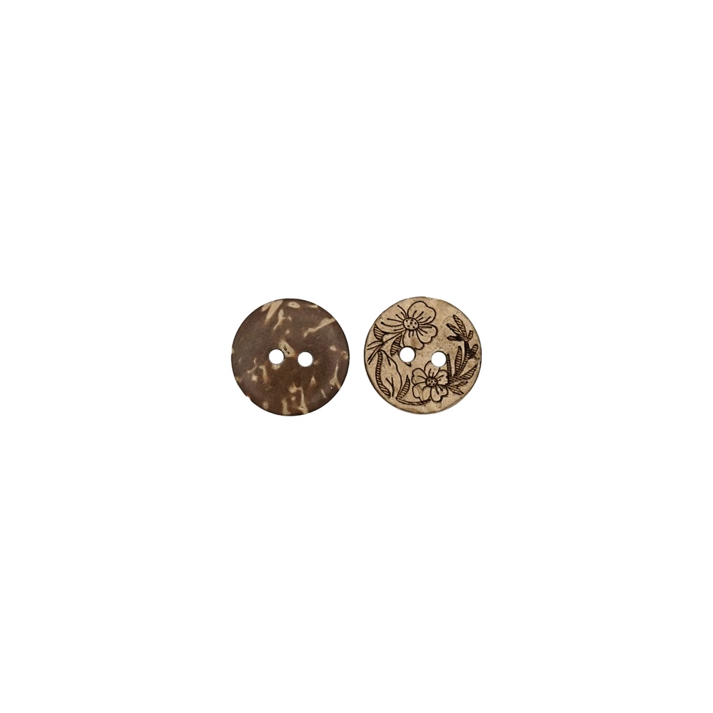 Floral Design 2 Hole Coconut Button