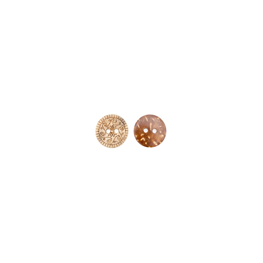 Mandala Pattern 2 Hole Coconut Button