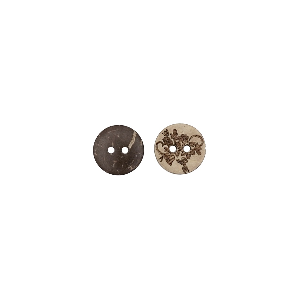 Floral Design 2 Hole Coconut Button