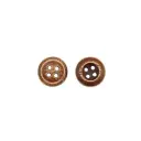 Deep 4-Hole Flat Border Wooden Button
