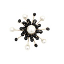 Pearl & Crystal Flower Brooch