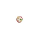 Flower Inside Rondelle Faceted Glass Beads