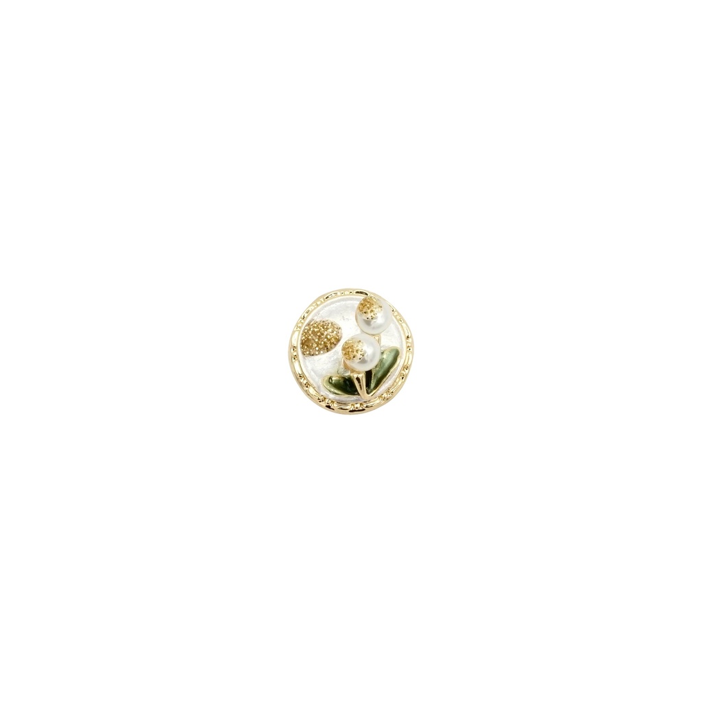 Baroque Style Button Vintage French Flair & Pearl