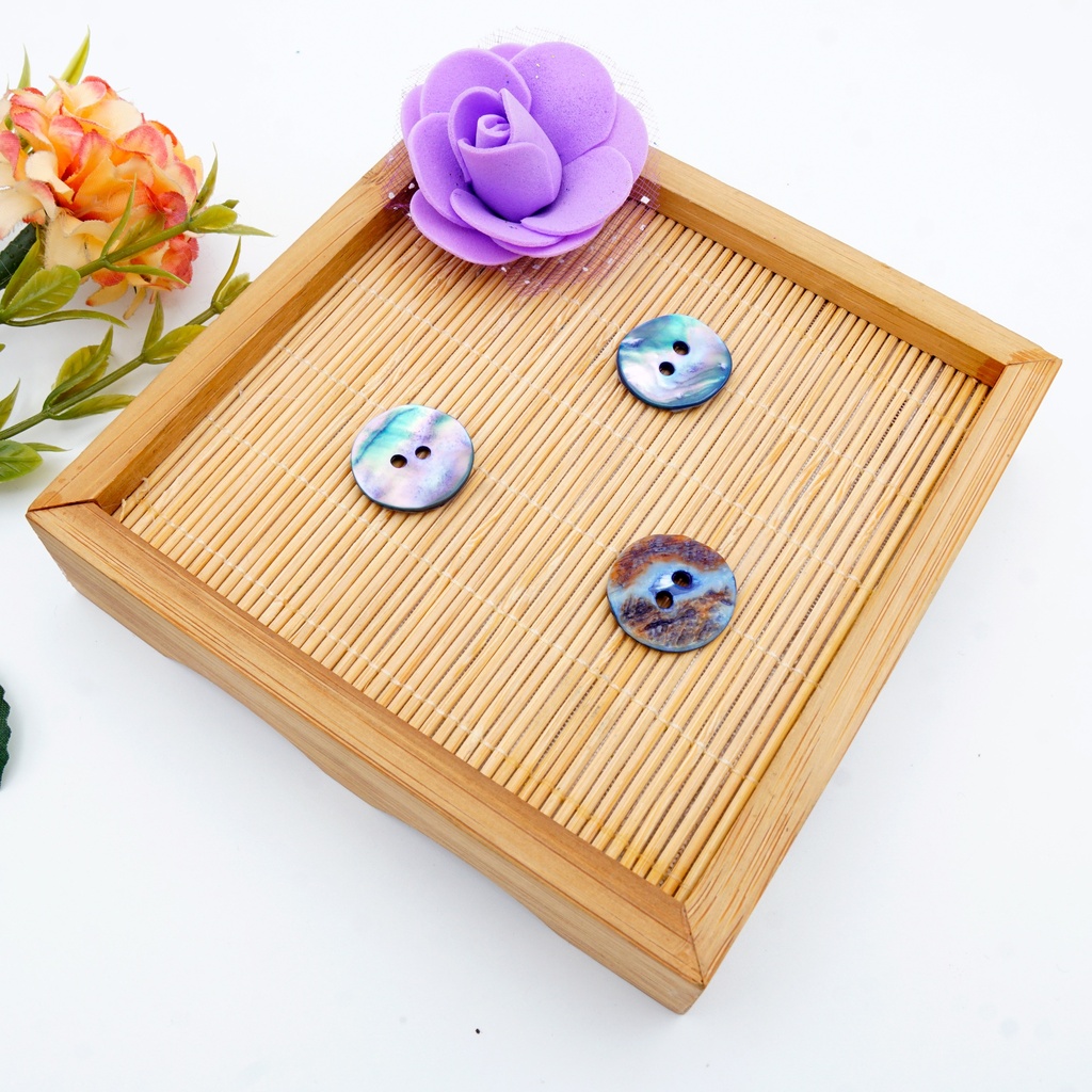 Green & Blue Vivid Abalone Shell Button