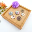 Green & Blue Vivid Abalone 2 Hole Shell Button