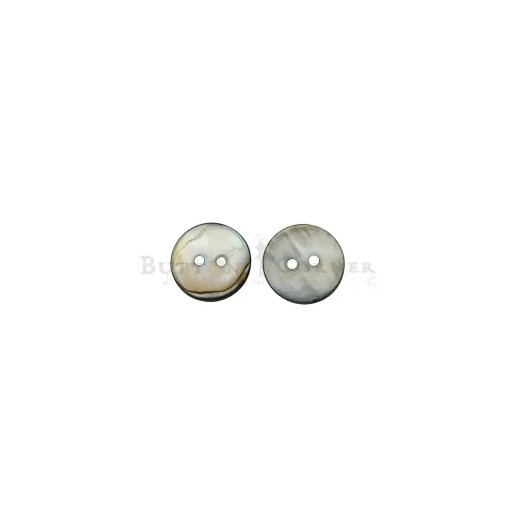 Flat Shiny 2 Hole Mussel Shell Button