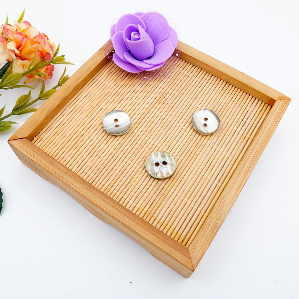 Rustic Grey-Brown Mussel Shell Button