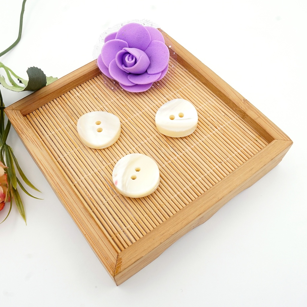 Mother Of Pearl Curve Border Shell Button
