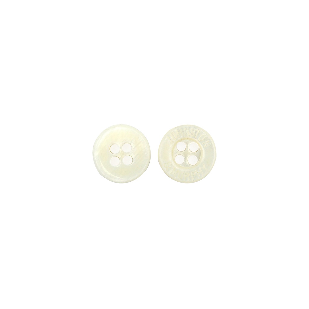 Johnston & Murphy Engraved Mother Of Pearl Round Shape 4-Hole Shell Button