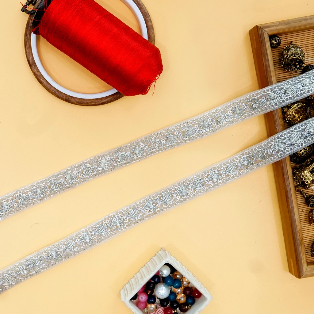 Fancy Metallic Yarn Sequence Lace