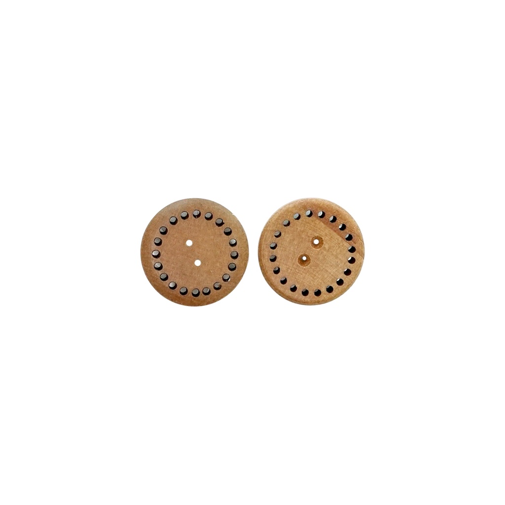 Circle Of Holes Around The Edge Wood Button