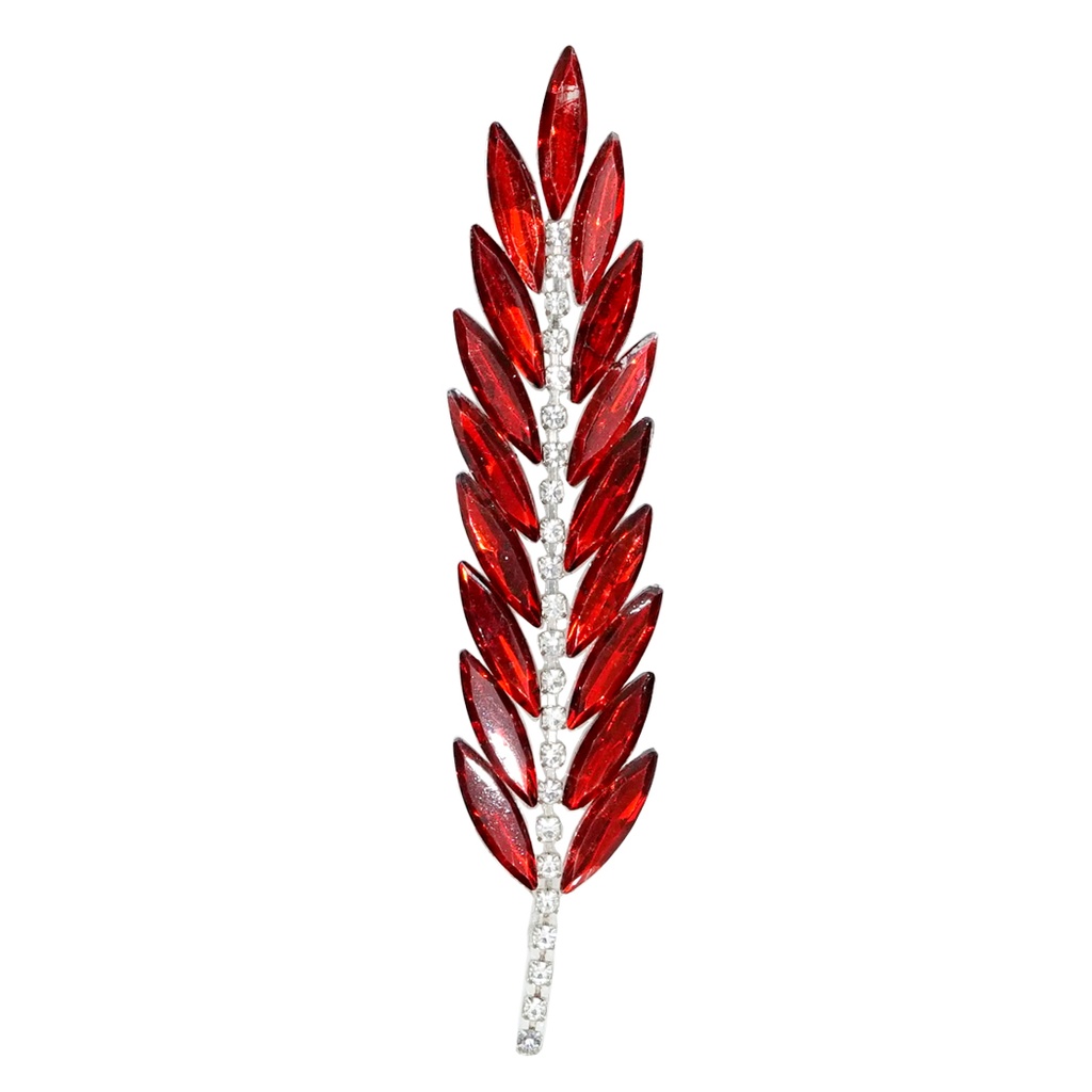 Leaf Shape Applique Diamante Motif