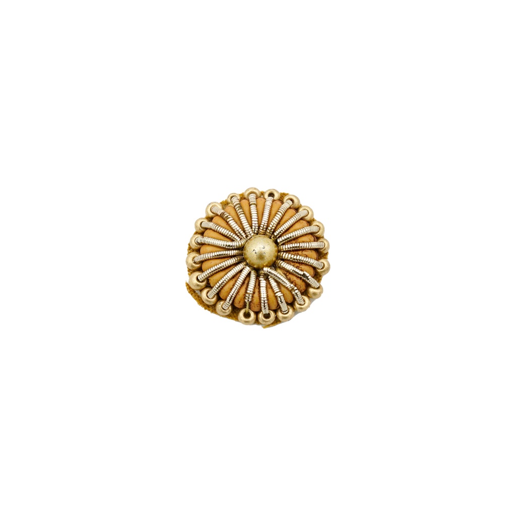 Tiny Round Handed Beaded Dabka Motif