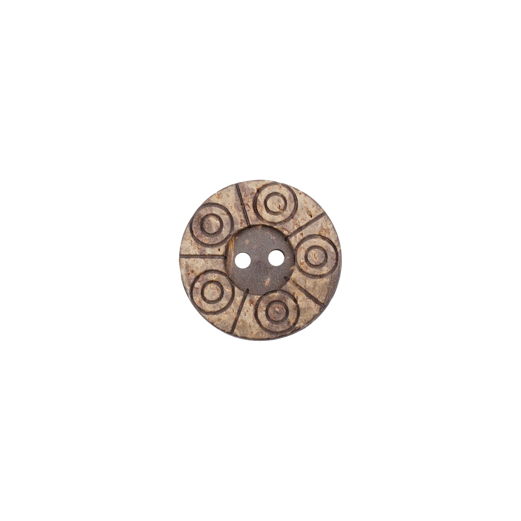Concentric Rings & Radial Lines Coconut Button