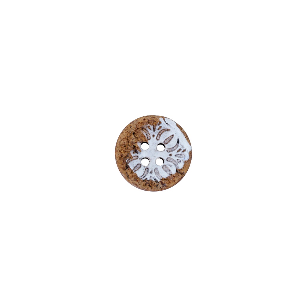Carved Filigree Coconut Button