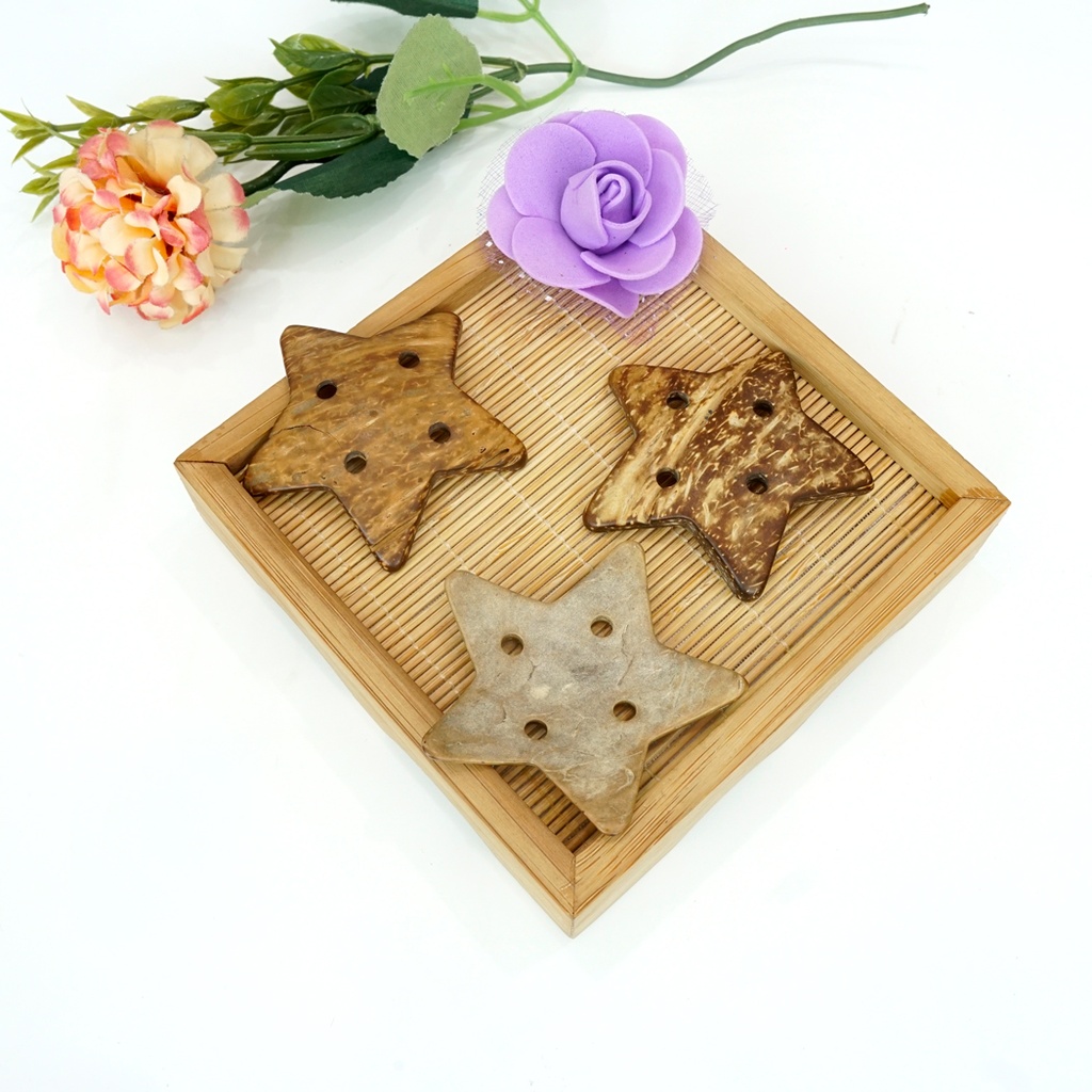 Star Shape 4 Hole Coconut Button