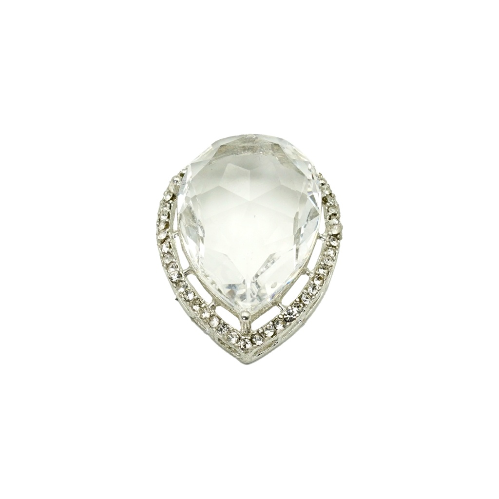 Silver Base Fancy Kundan Button