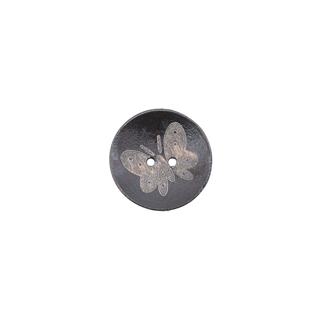 Butterfly Design Wood Button