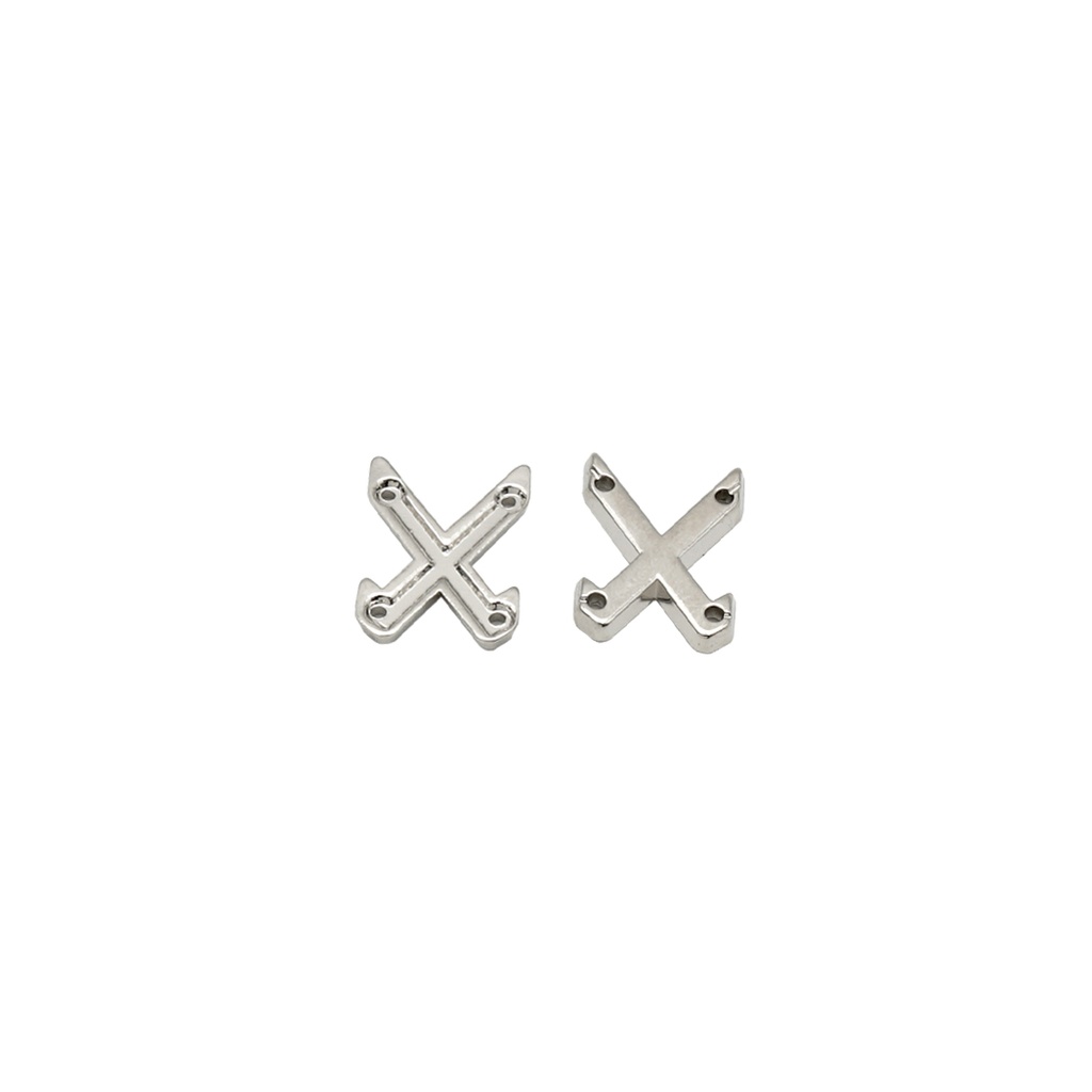 Metal 4 Hole X-Shape Pendant