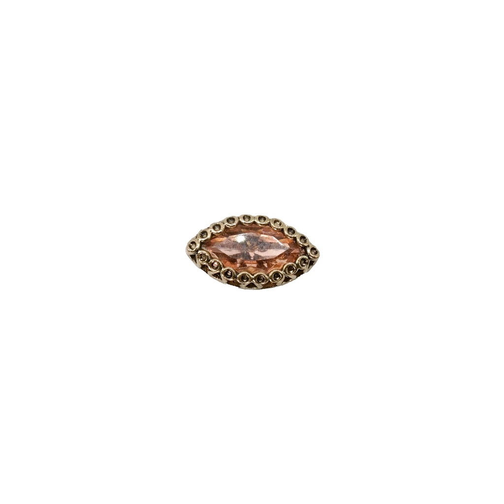Gold Design Eye Shape Crystal Button