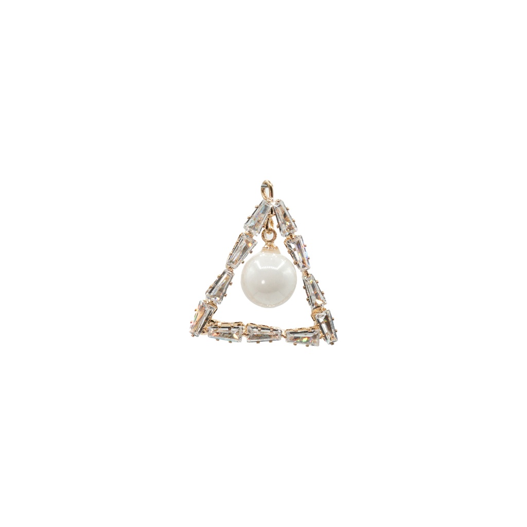 Crystal Button With Centre Hanging Pearl